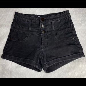 Juniors NOBO Mid Rise Faded Black Shortcuts